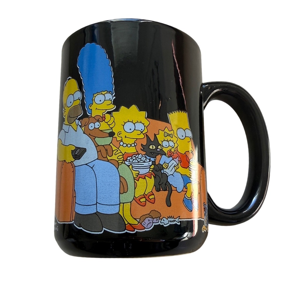 he Simpsons Family Black Jumbo Coffee Mug‎ 13 Oz Zak! Designs Homer Marge